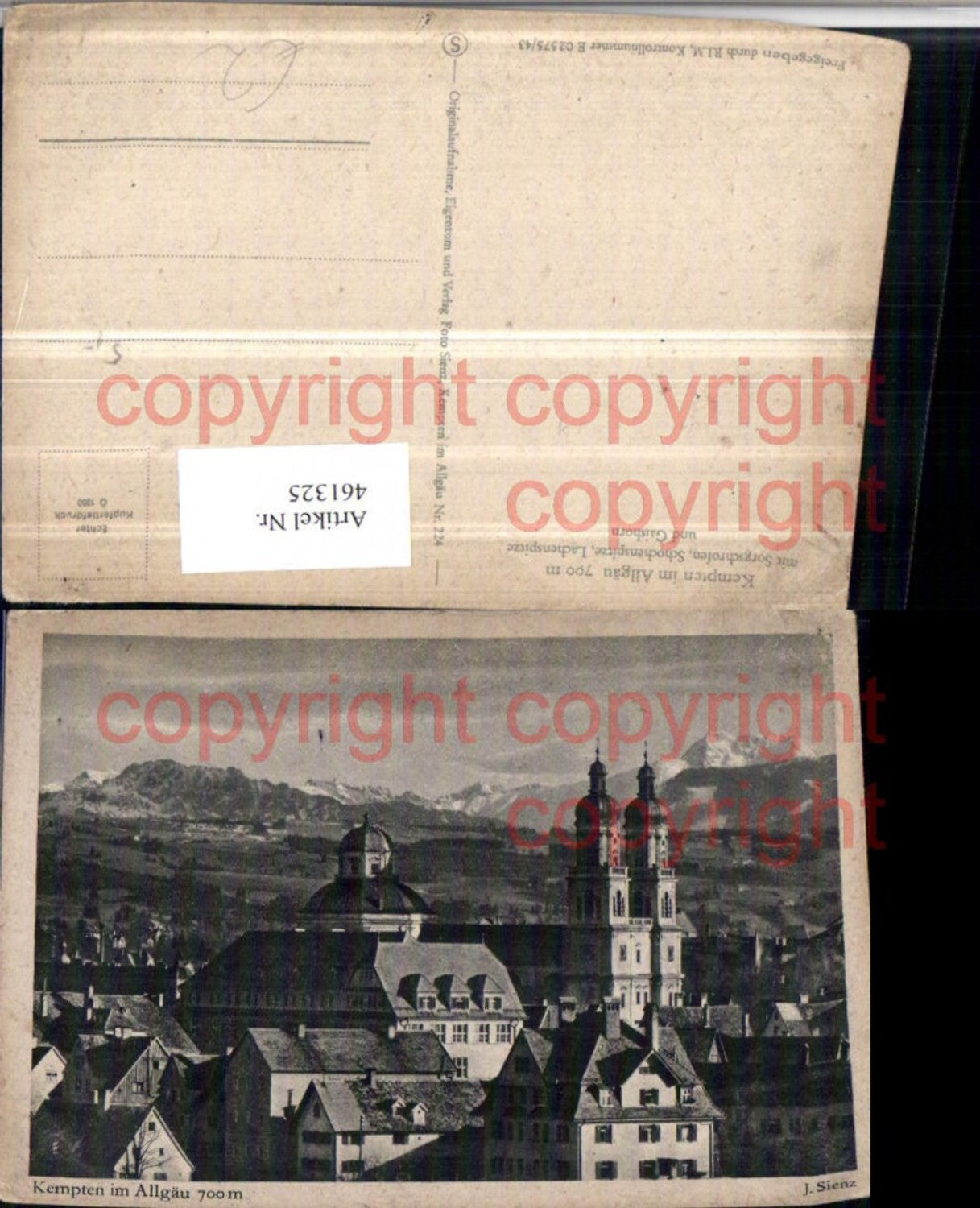 461325,Kempten im Allgäu Teilansicht Kirche Bergkulisse