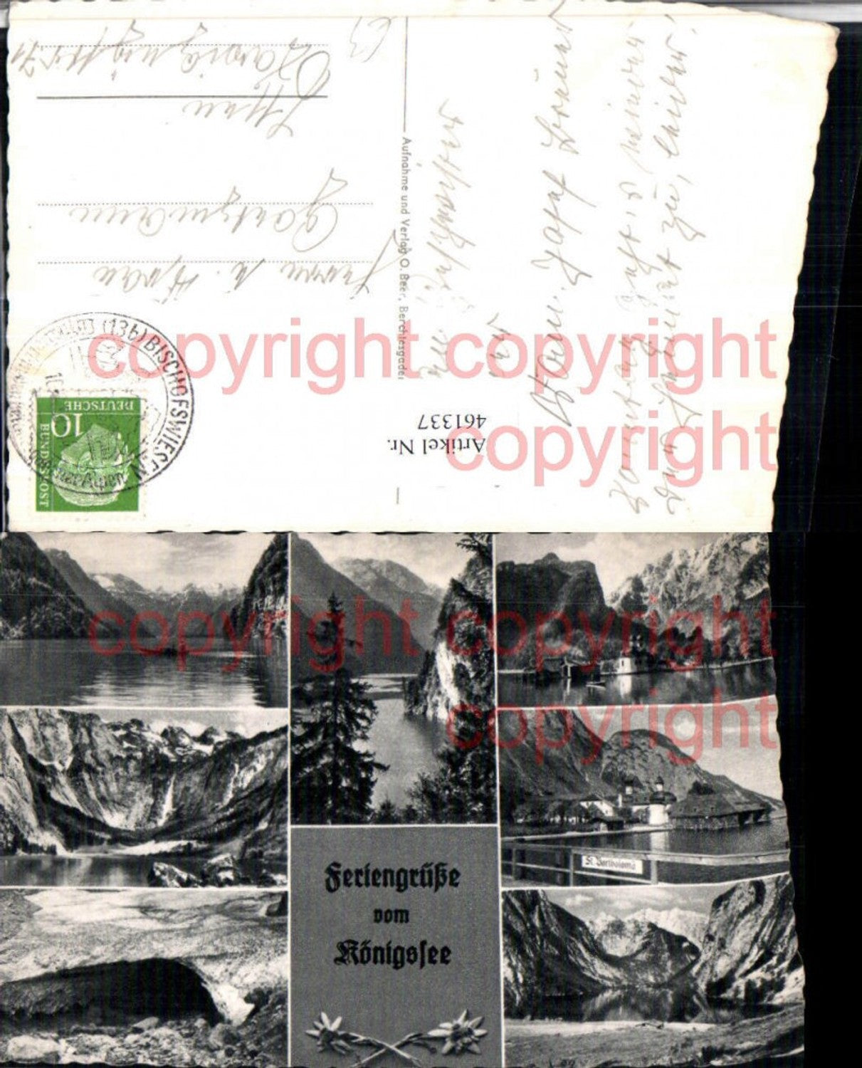 461337, Königssee Lake near Schönau St. Bartholomä Multi-view postcard