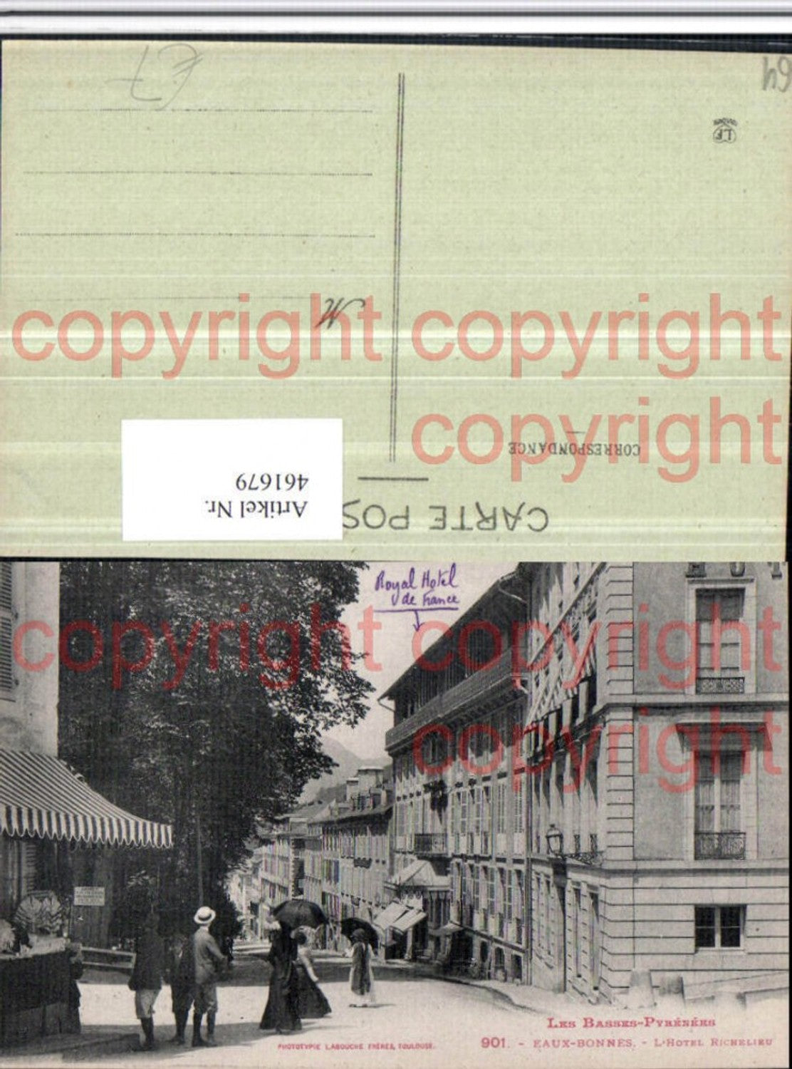 461679,Aquitanien Pyrenees-Atlantiques Eaux-Bonnes Hotel Richelieu Straßenpartie