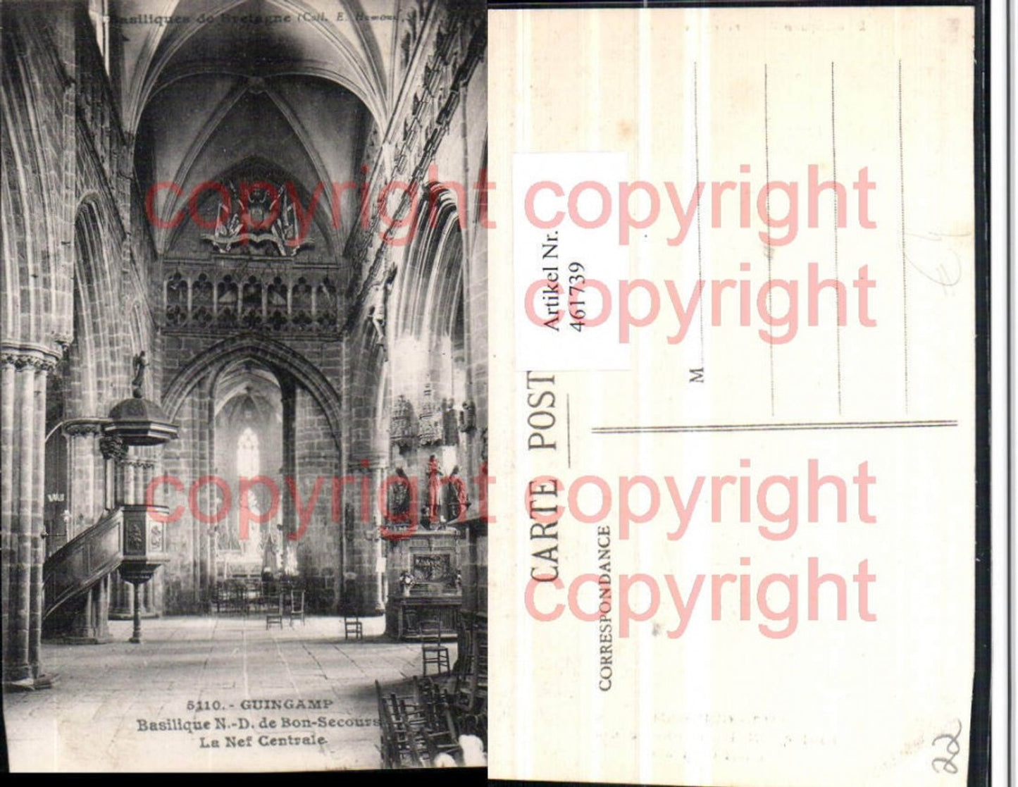 461739,Bretagne Cote-Amor Guingamp Basilique Notre-Dame Bons-Secours Innenansicht