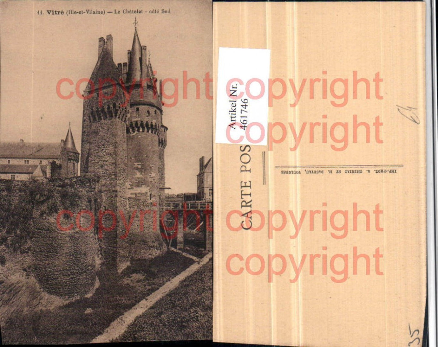 461746,Bretagne Illet-et-Vilaine Vitre Le Chatelet Schloss