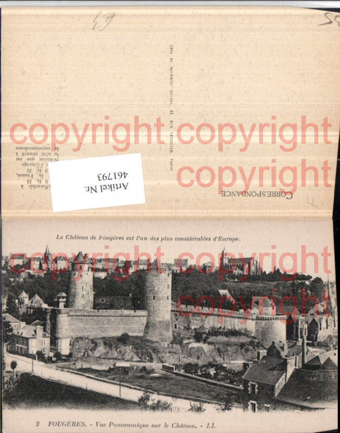461793,Bretagne Ille-et-Vilaine Fougeres Vue sur le Chateau Schloss Teilansicht