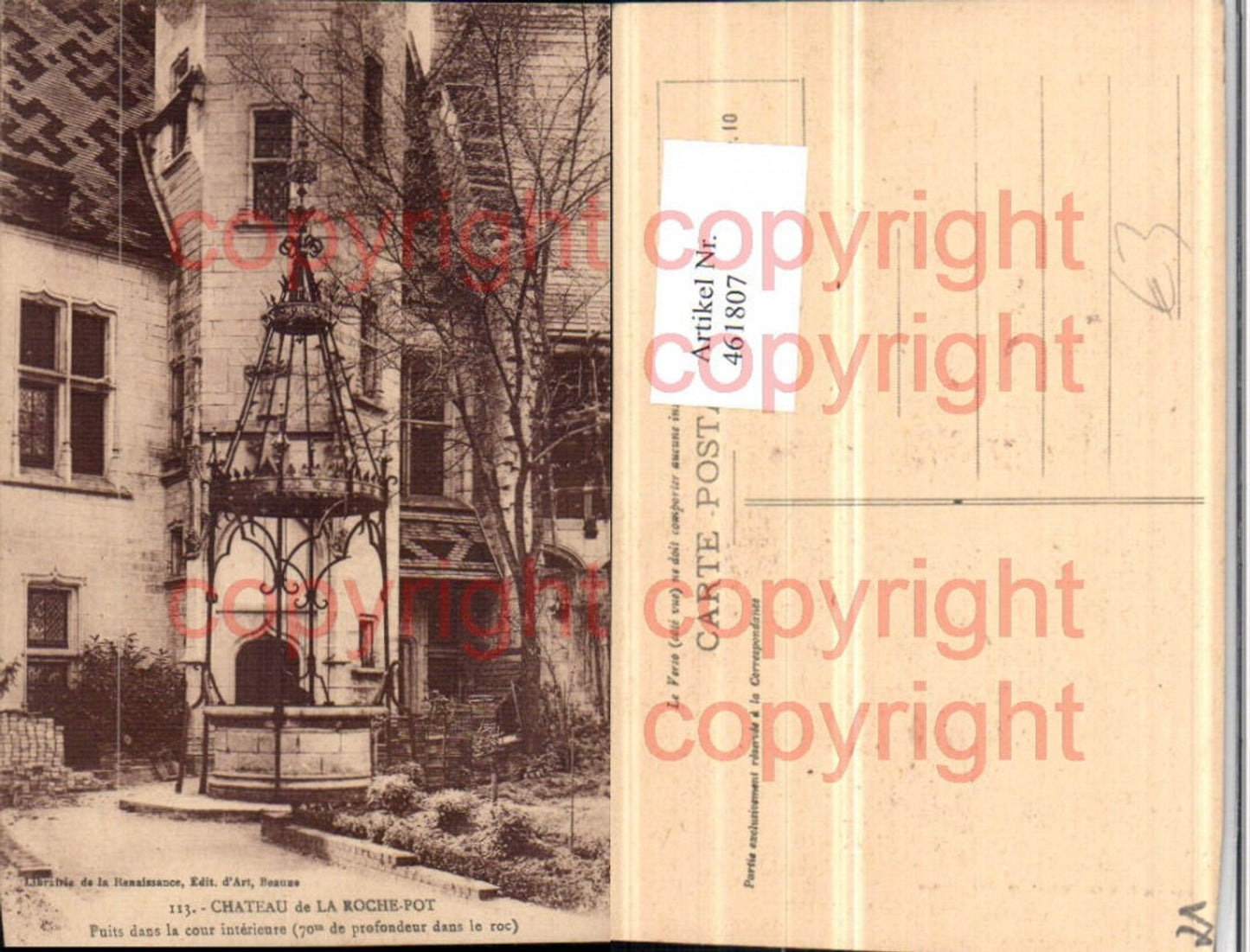 461807,Burgund Cote-Or Chateau de la Roche-Pot Puits Schloss Brunnen