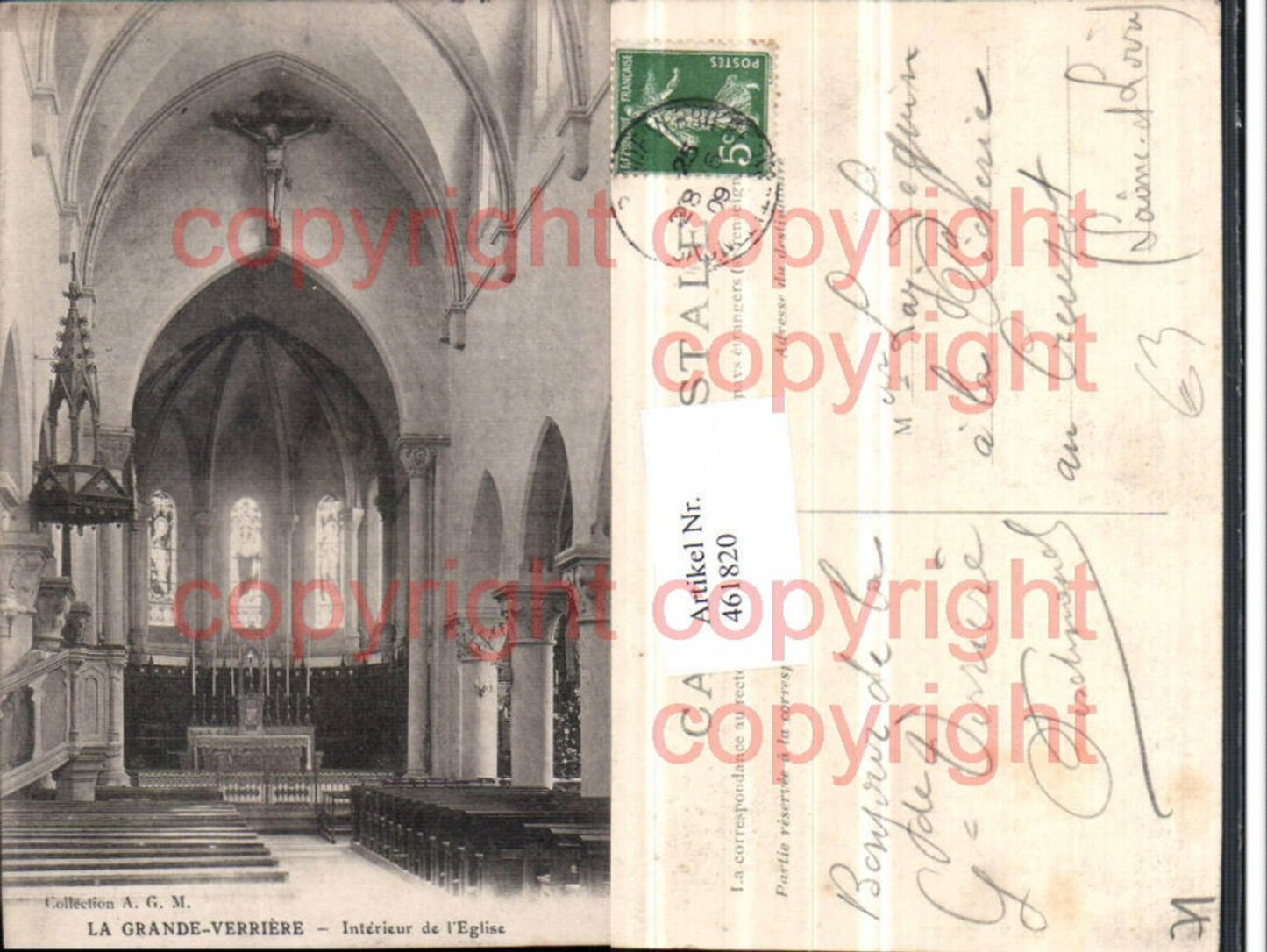 461820,Burgundy Saone-et-Loire Grande-Verriere Eglise church interior