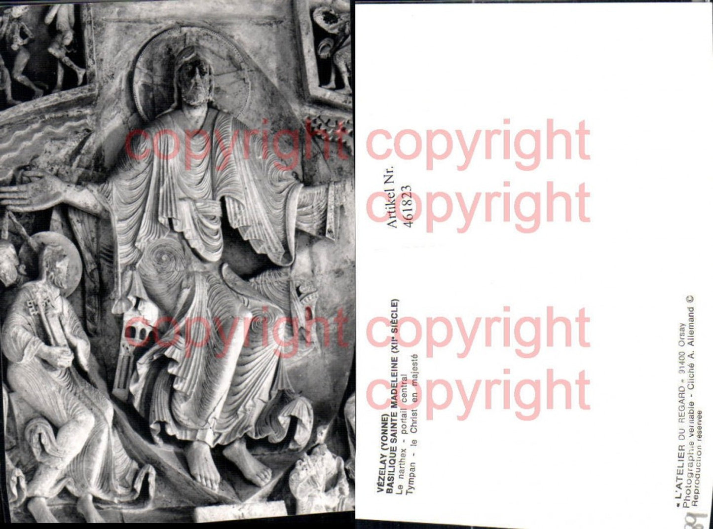 461823,Burgund Yonne Vezelay Basilique Sainte Madeleine Tympan Relief