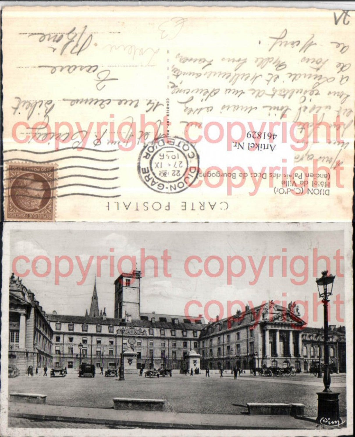 461829,Burgund Cote-Or Dijon Hotel de Ville Rathaus Laterne