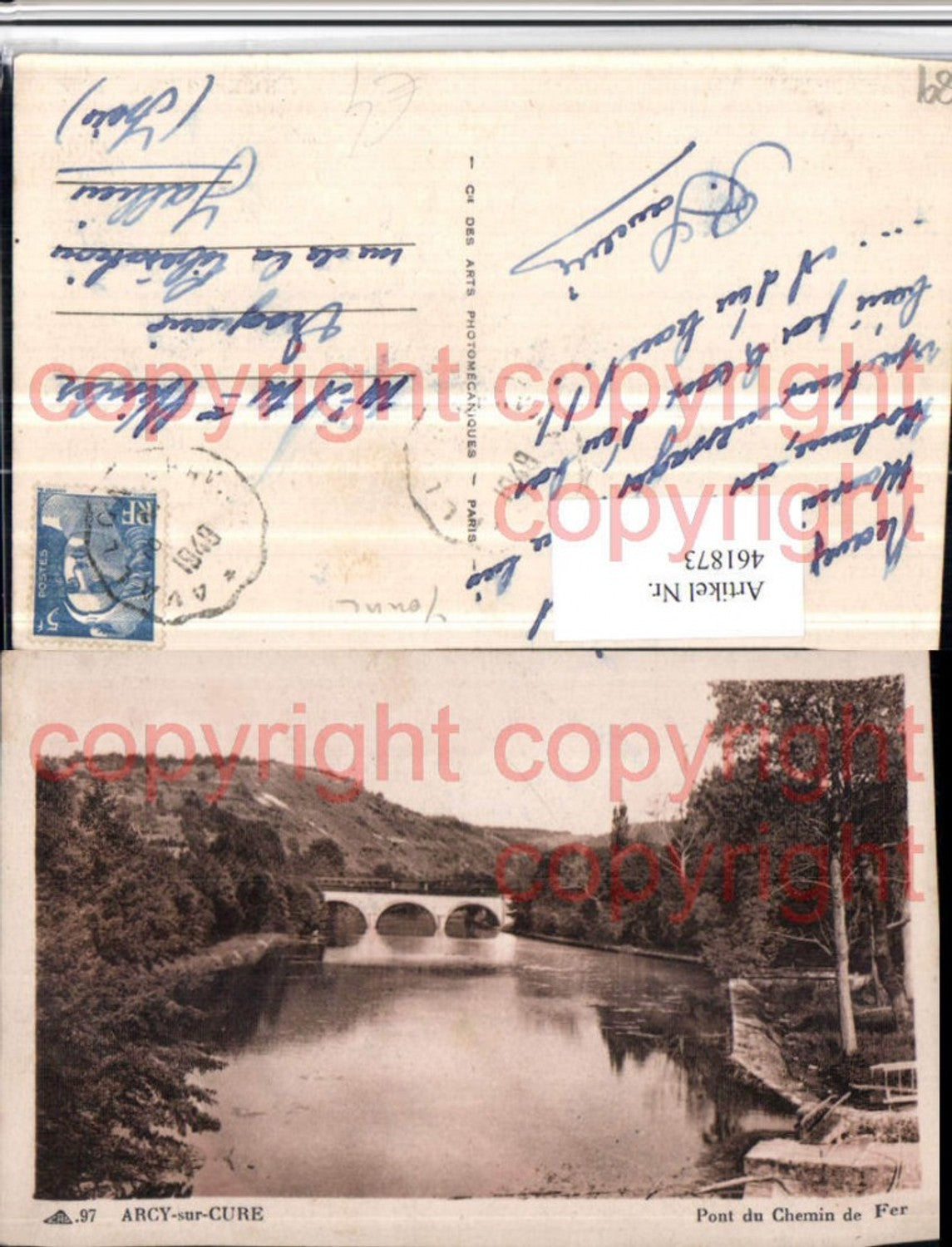 461873,Burgund Yonne Arcy-sur-Cure Pont du Chemin de Fer Brücke