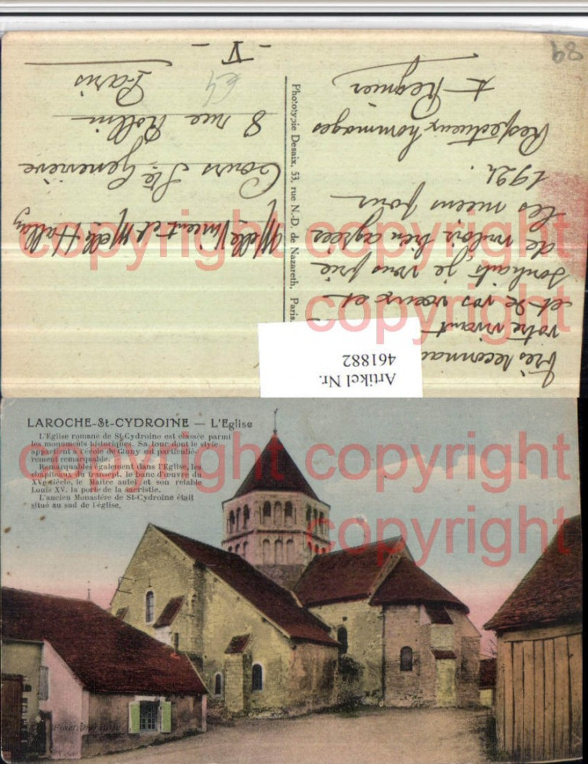 461882,Burgund Yonne Laroche-St-Cydroine Eglise Kirche