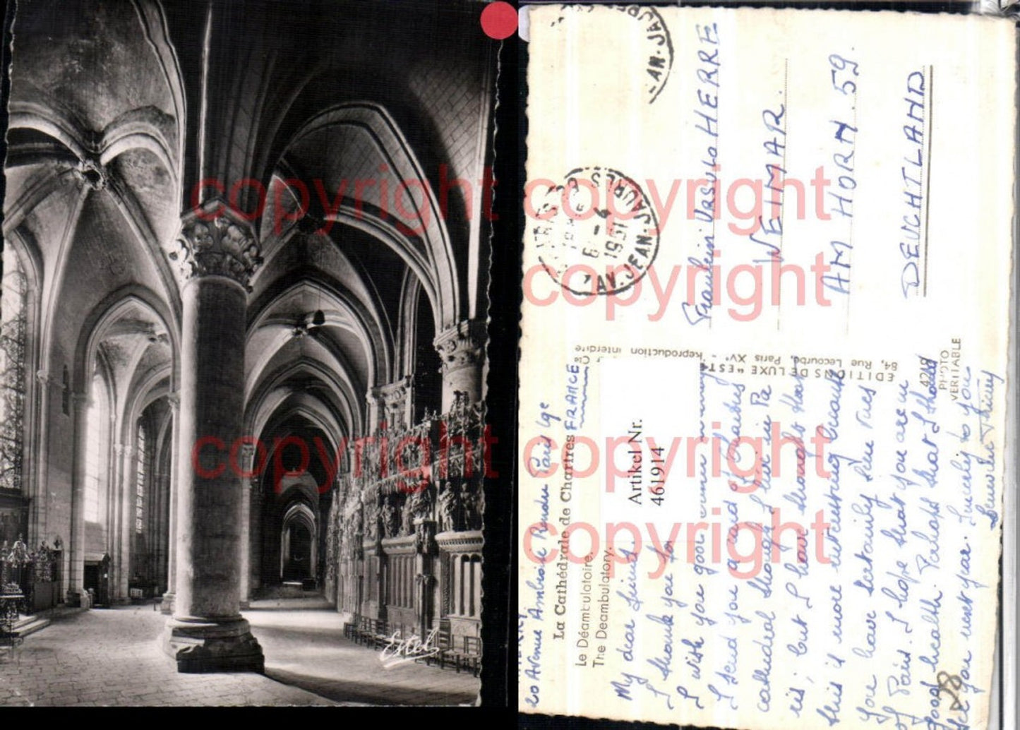 461914,Centre Eure-et-Loir Chartres Cathedrale Deambulatoire Innenansicht