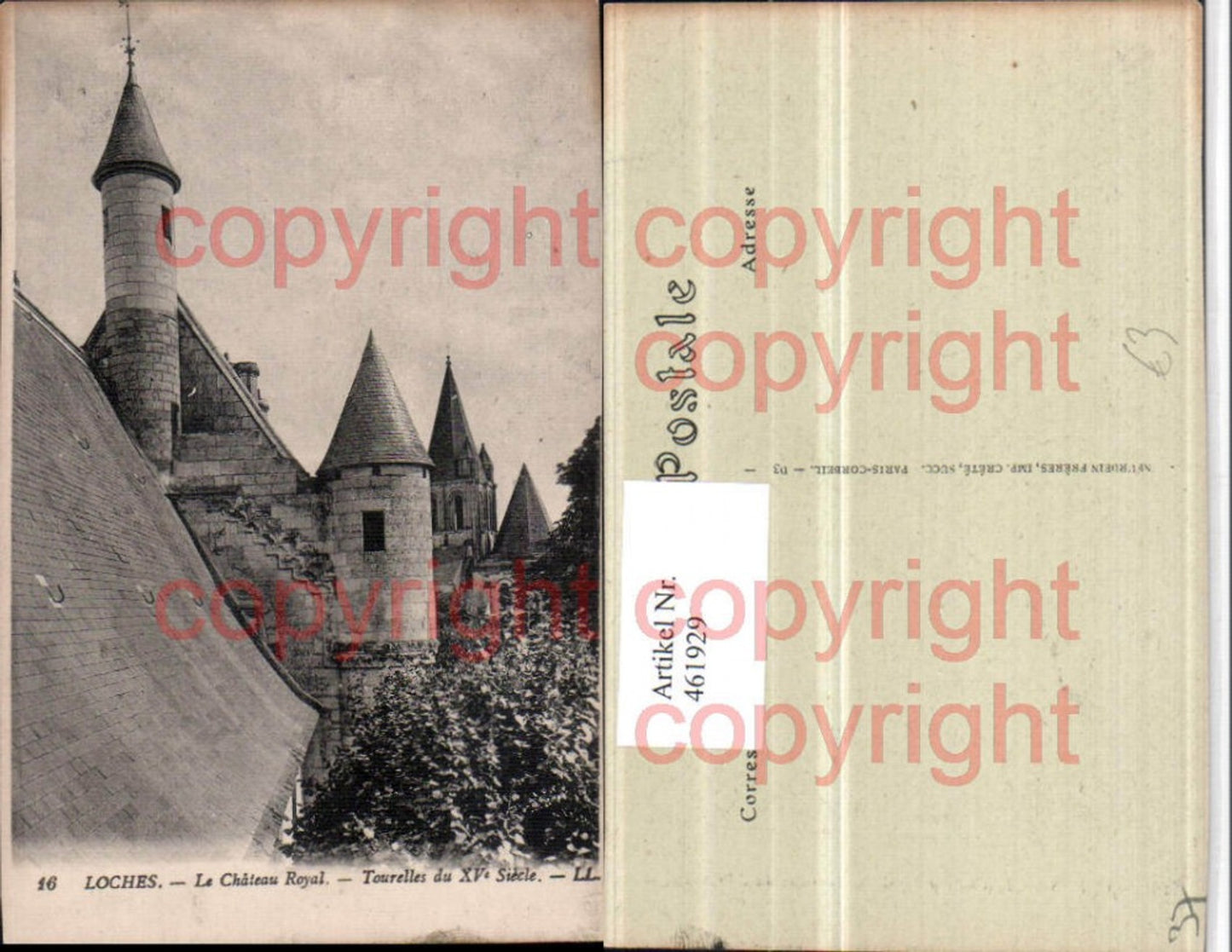 461929,Centre Indre-et-Loire Loches Chateau Royal Tourelles Schloss Türme
