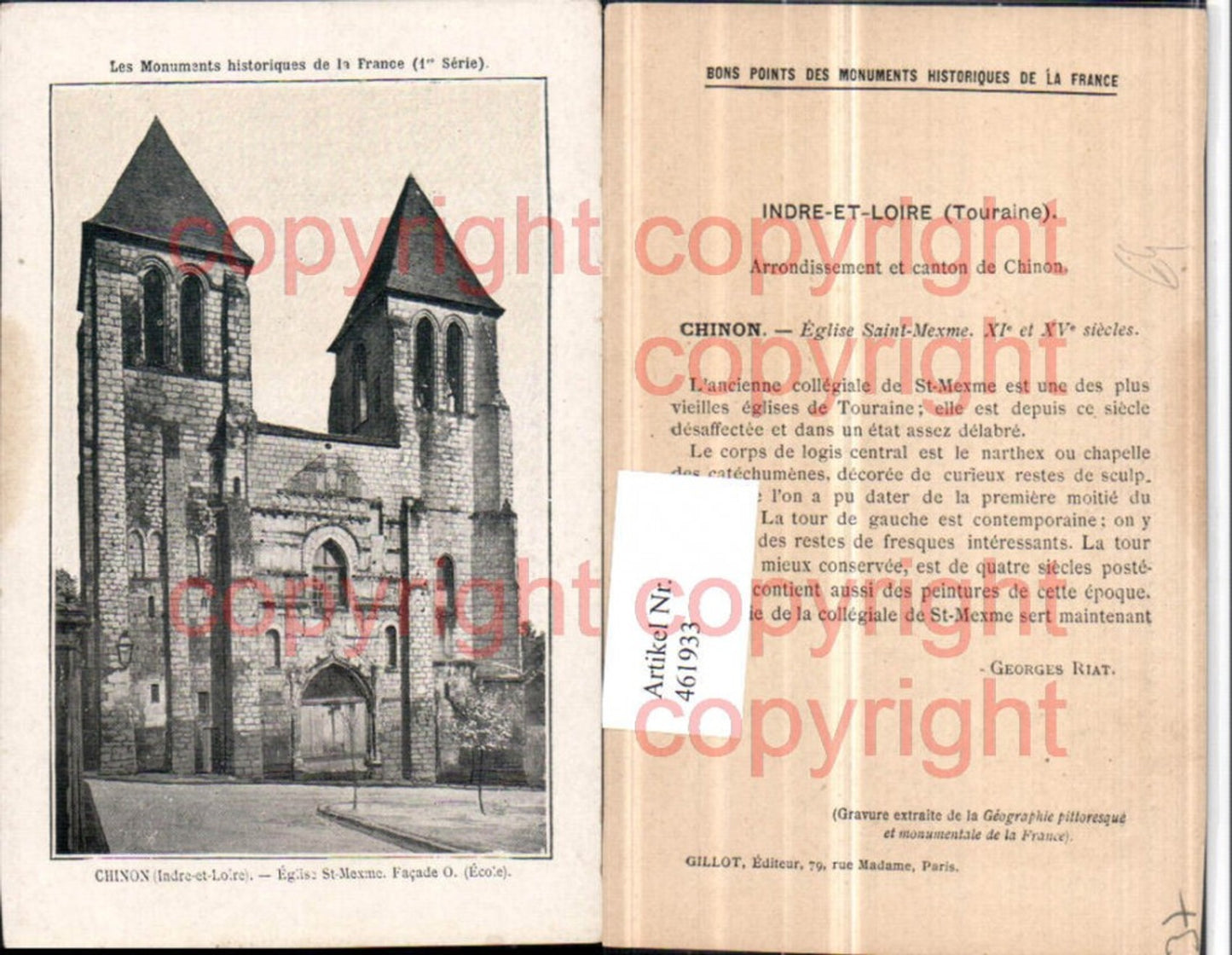 461933,Centre Indre-et-Loire Chinon Eglise St-Mexme Kirche