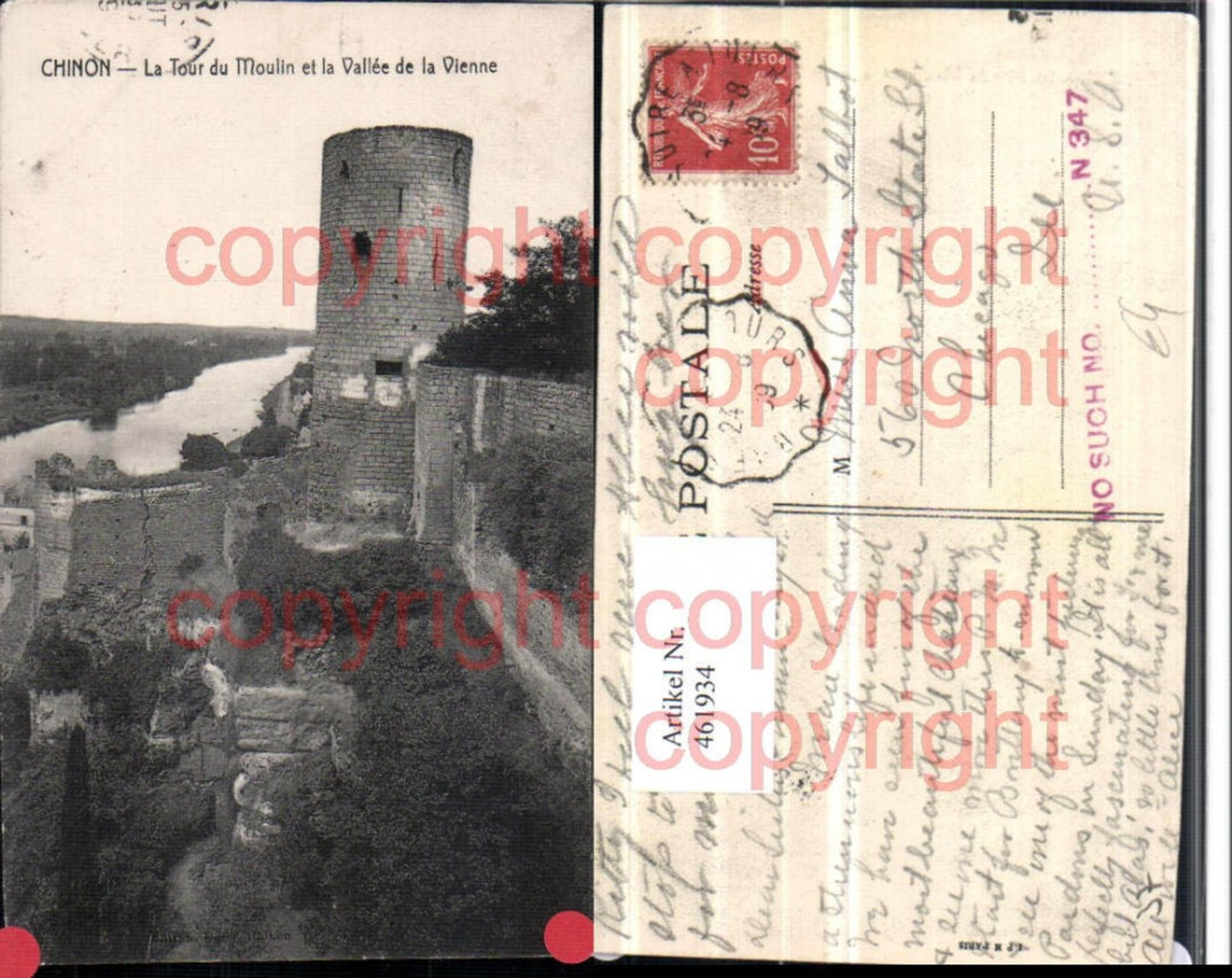 461934,Centre Indre-et-Loire Chinon Tour du Moulin et Vallee Vienne Turm
