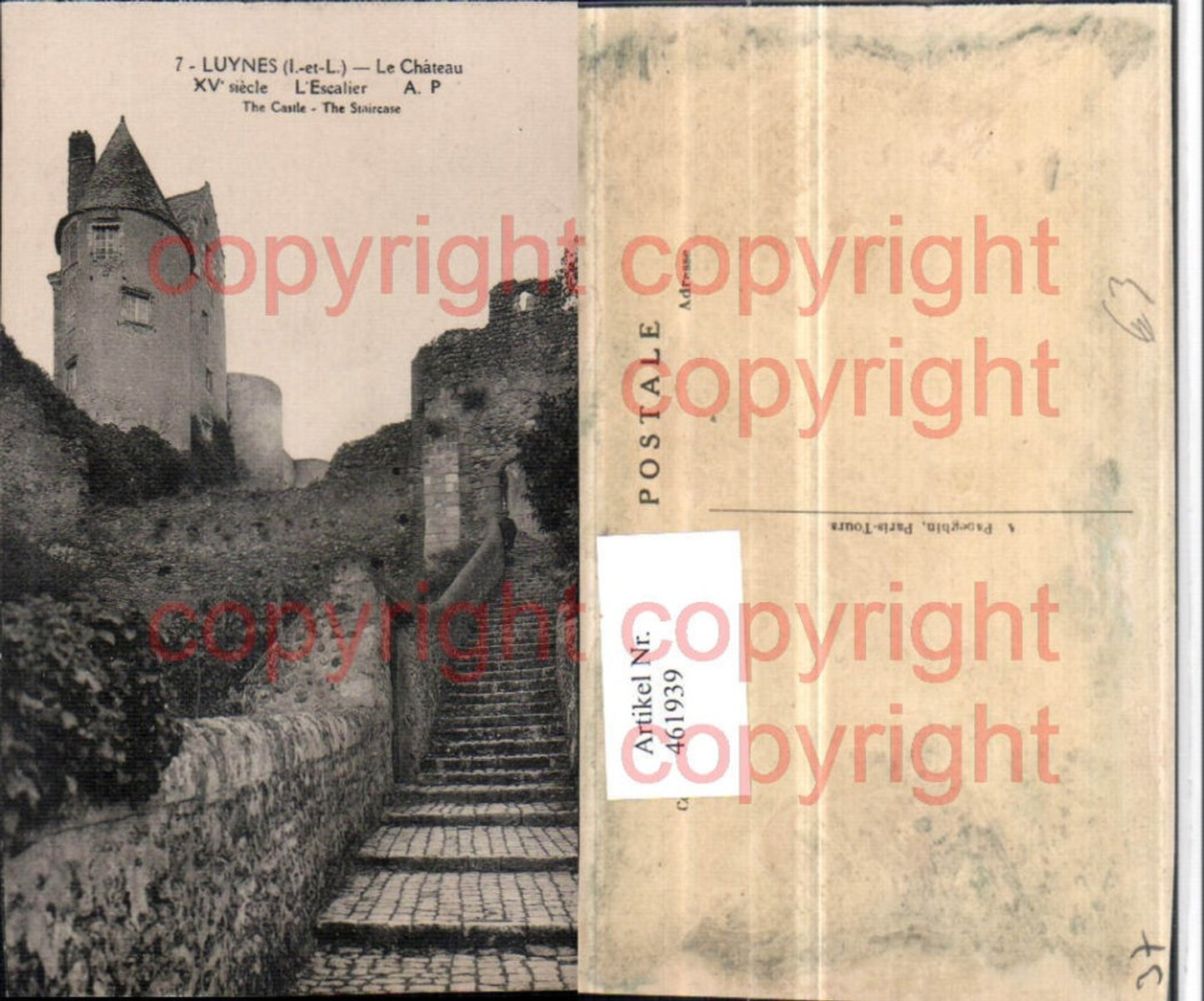 461939,Centre Indre-et-Loire Luynes Le Chateau Schloss Escalier Stiege