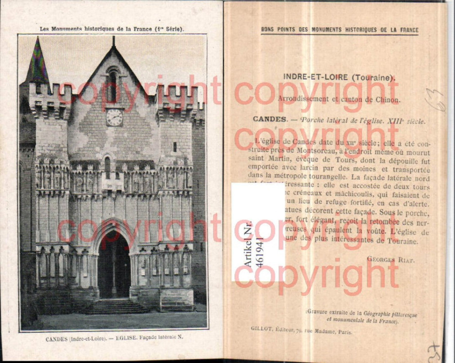 461941,Centre Indre-et-Loire Candes Eglise Kirche