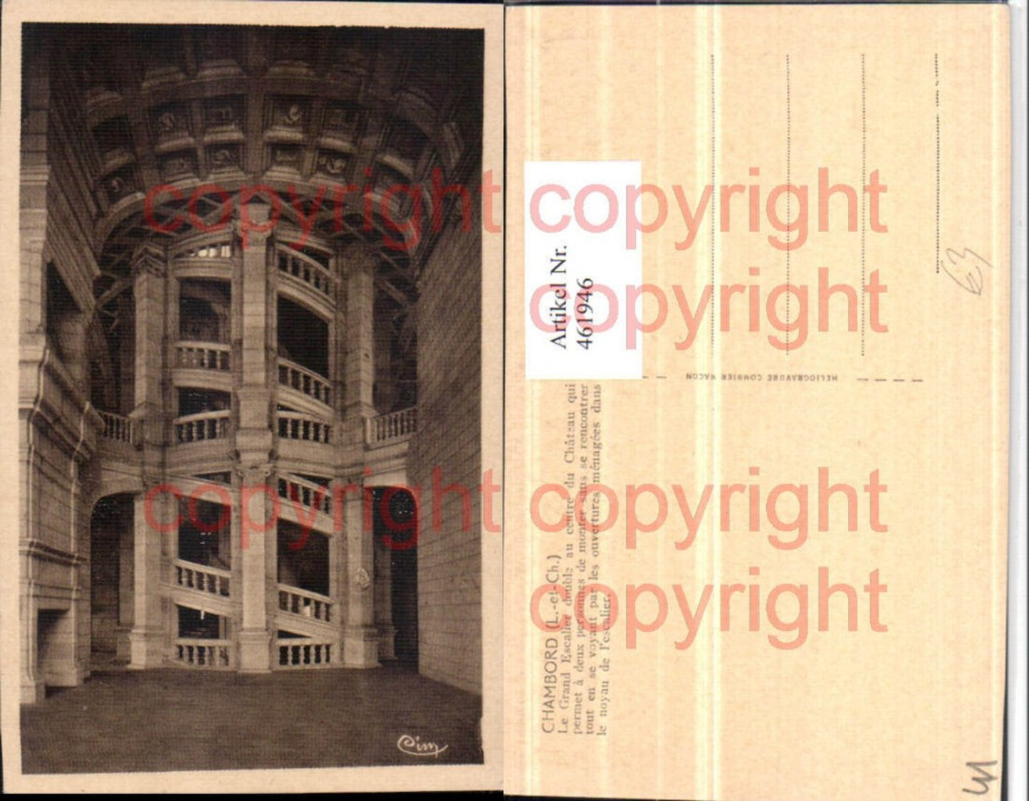 461946,Centre Loire-et-Cher Chambord Chateau Grand Escalier Stiege