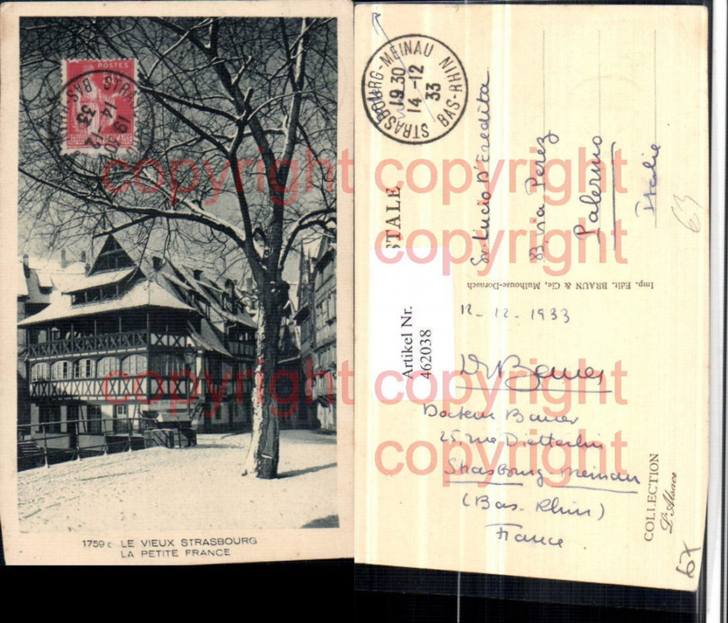 462038,Elsass Bas-Rhin Vieux Strasbourg Straßburg Motiv Winterbild