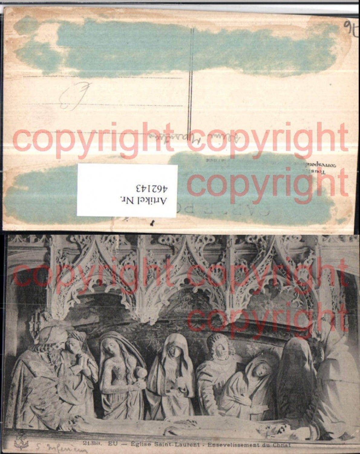 462143,Haute-Normandie Seine-Maritime Eu Eglise Saint-Laurent Ensevelissement Christ