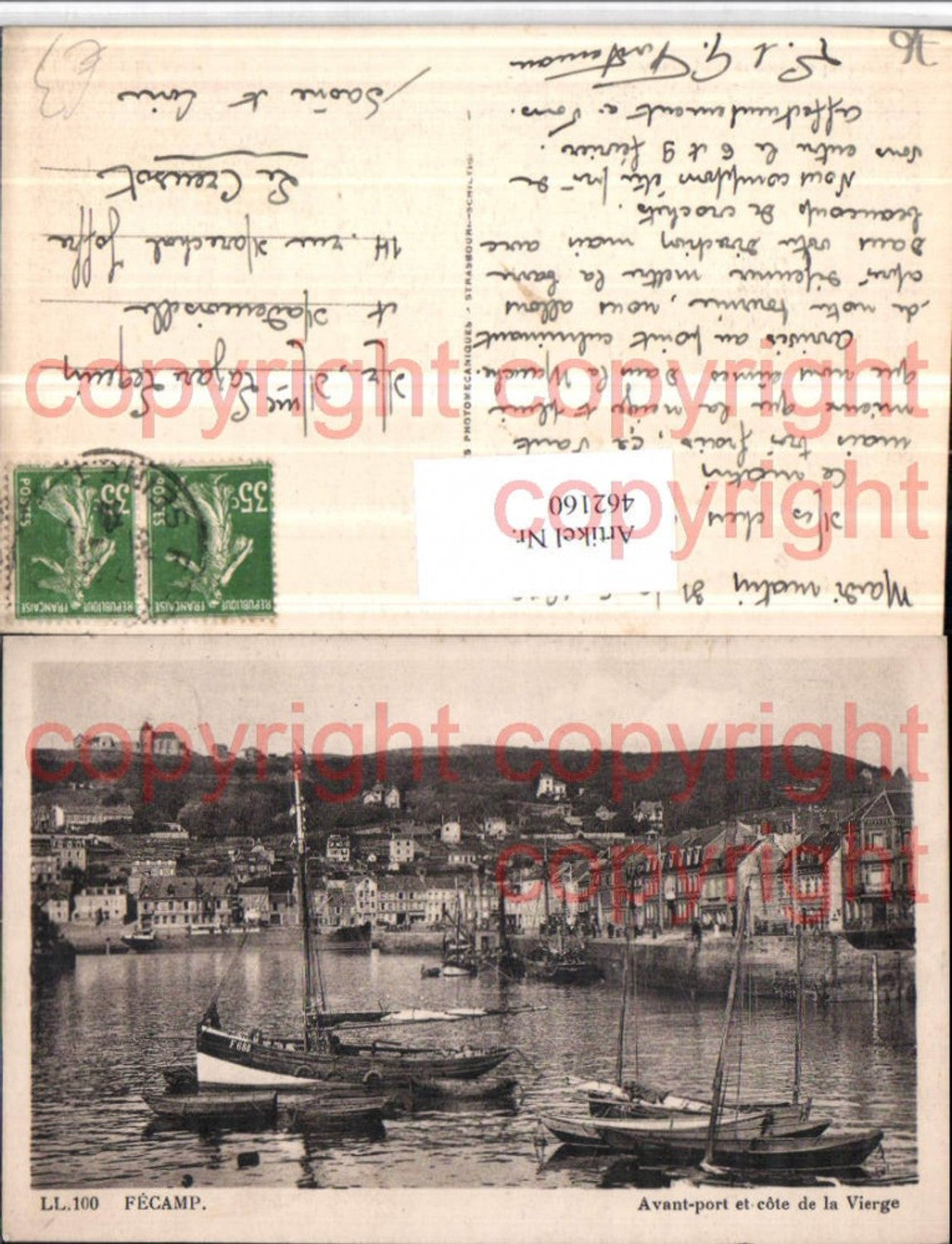 462160,Haute-Normandie Seine-Maritime Fecamp Avant-port et cote Vierge Boote