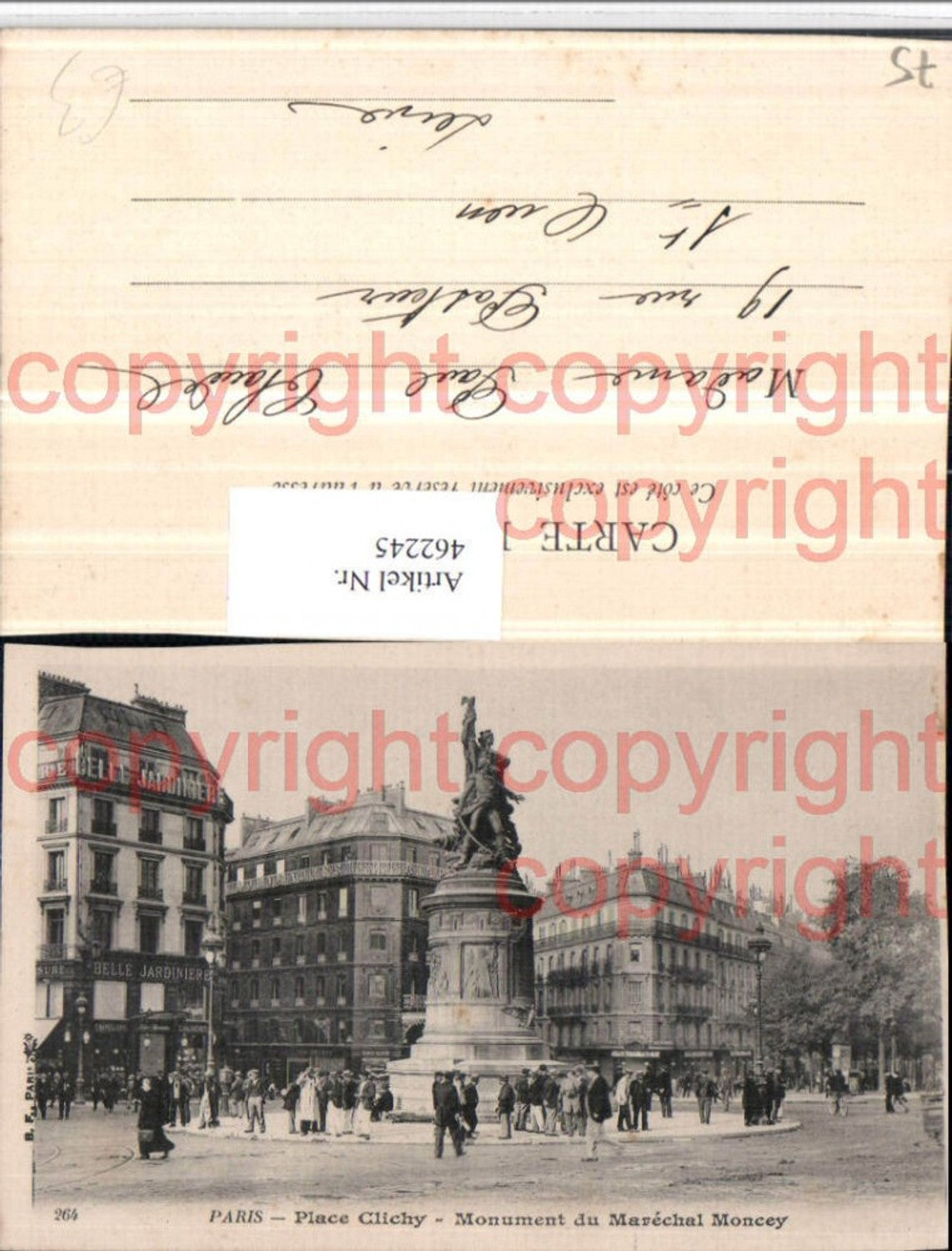 462245,Ile-de-France Paris Place Clichy Monument Marechal Moncey