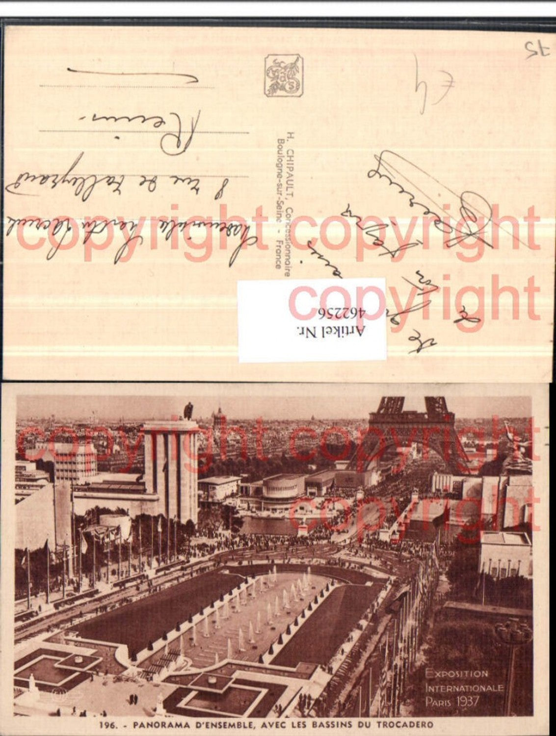 462256,Ile-de-France Paris Exposition Internationale 1937 Panorama ensemble