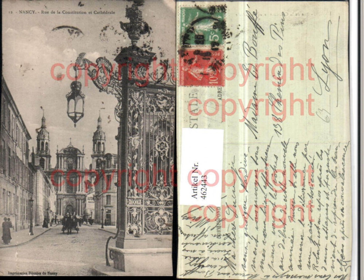 462443,Lothringen Meurthe-et-Moselle Nancy Rue Constitution et Cathedrale Kirche