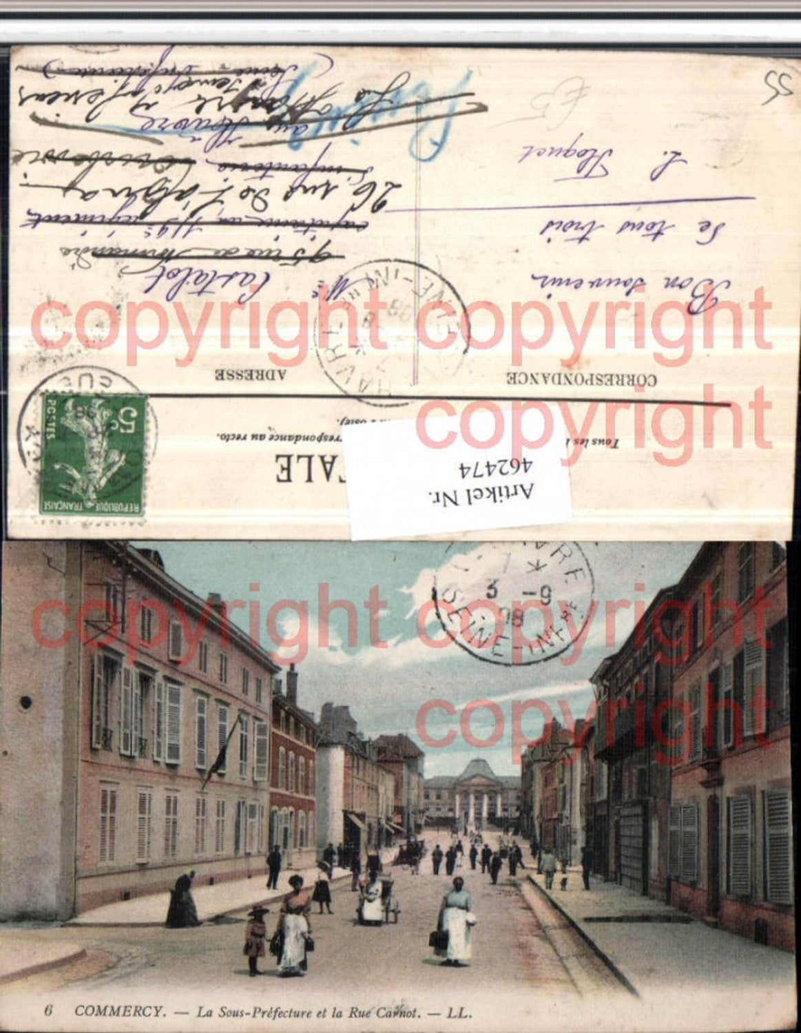 462474,Lothringen Meuse Commercy Sous-Prefecture et Rue Carnot Straßenansicht