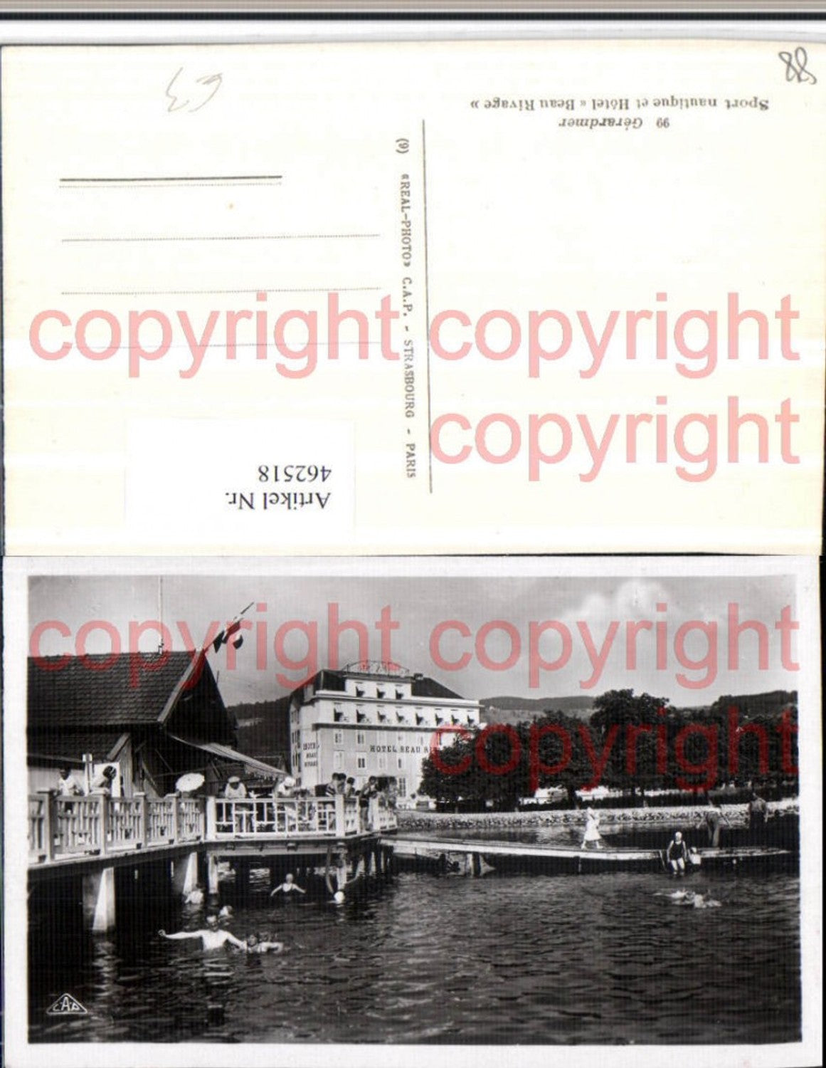 462518,Lothringen Vosges Gerardmer Sport nautique et Hotel Beau Rivage