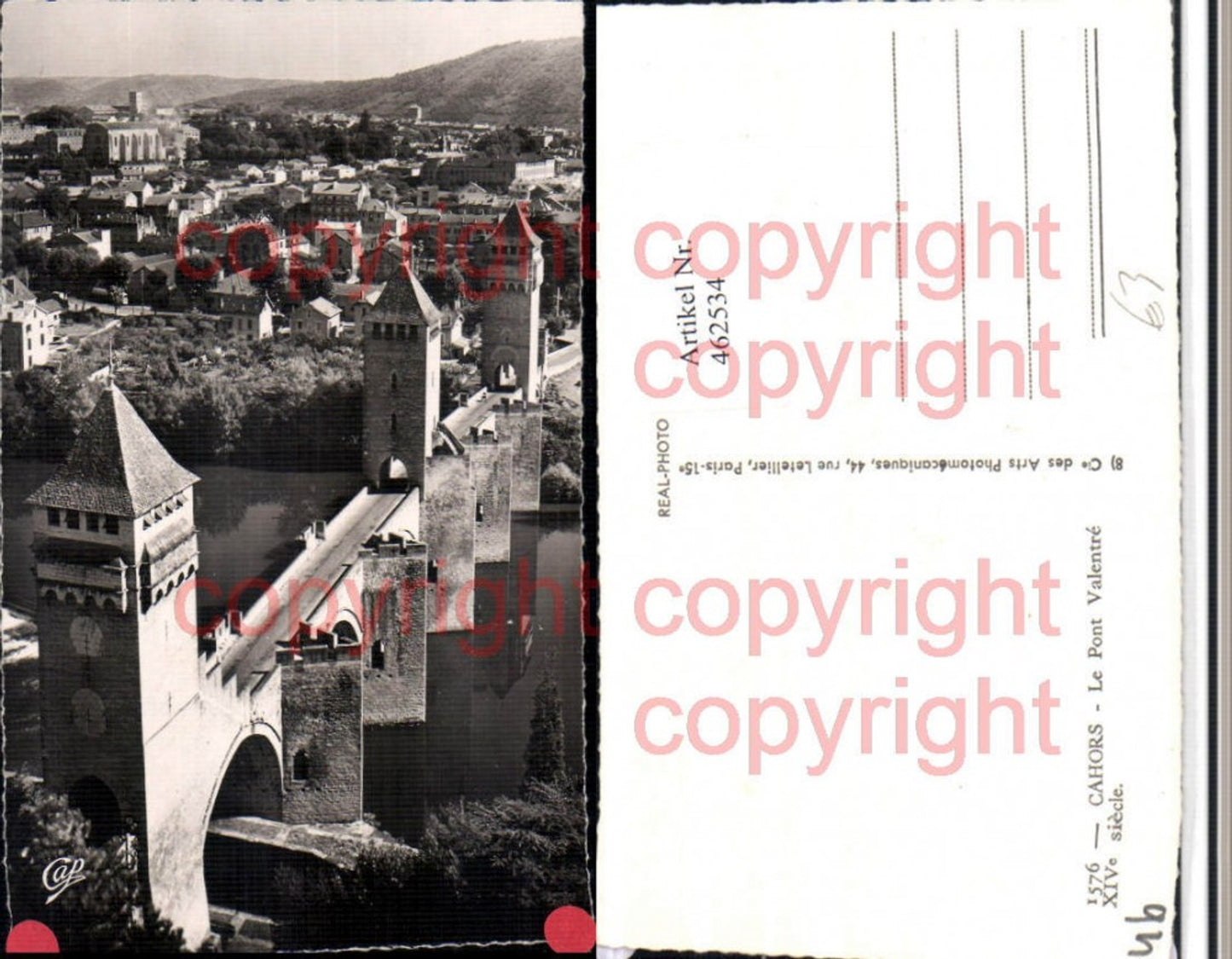 462534,Midi-Pyrenees Lot Cahors Pont Valentre Totale Brücke
