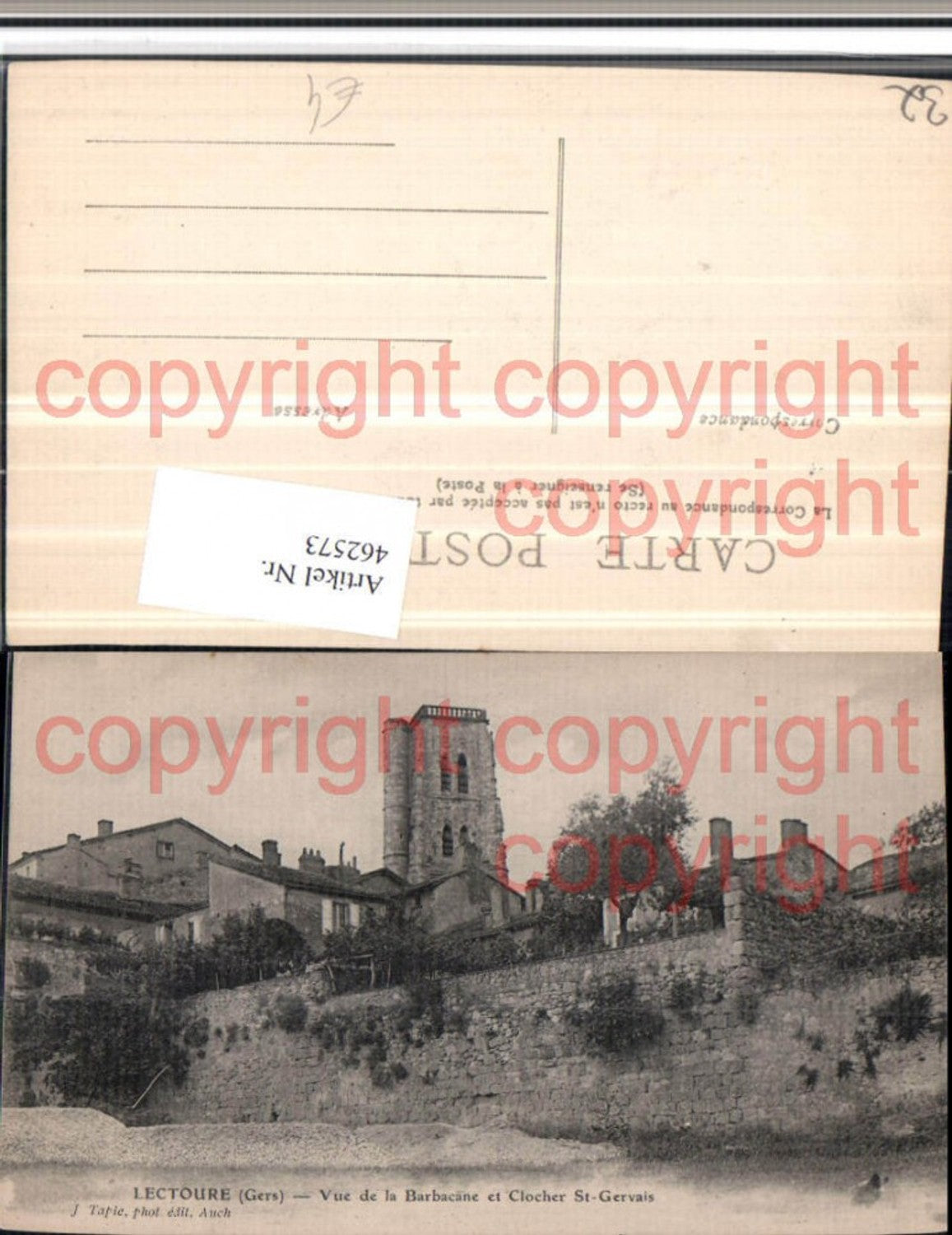 462573,Midi-Pyrenees Gers Lectoure Vue de la Barbacane et Clocher St-Gervais
