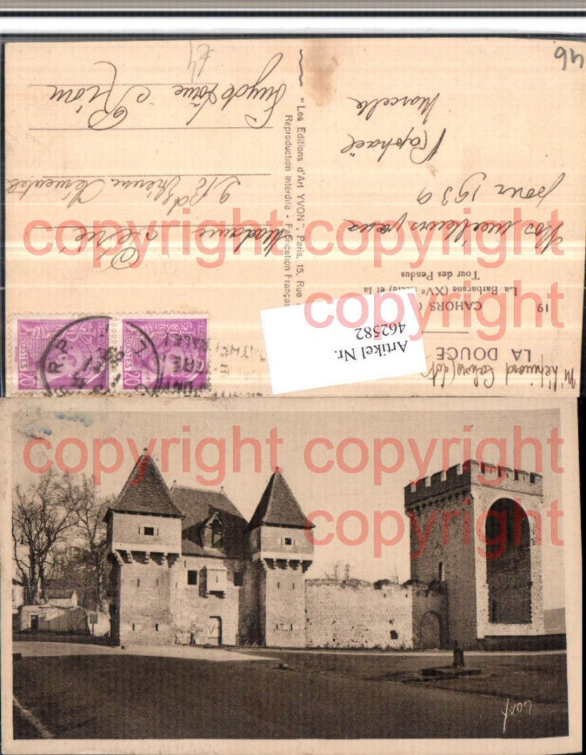462582,Midi-Pyrenees Lot Cahors La Barbacane Tour Pendus Turm