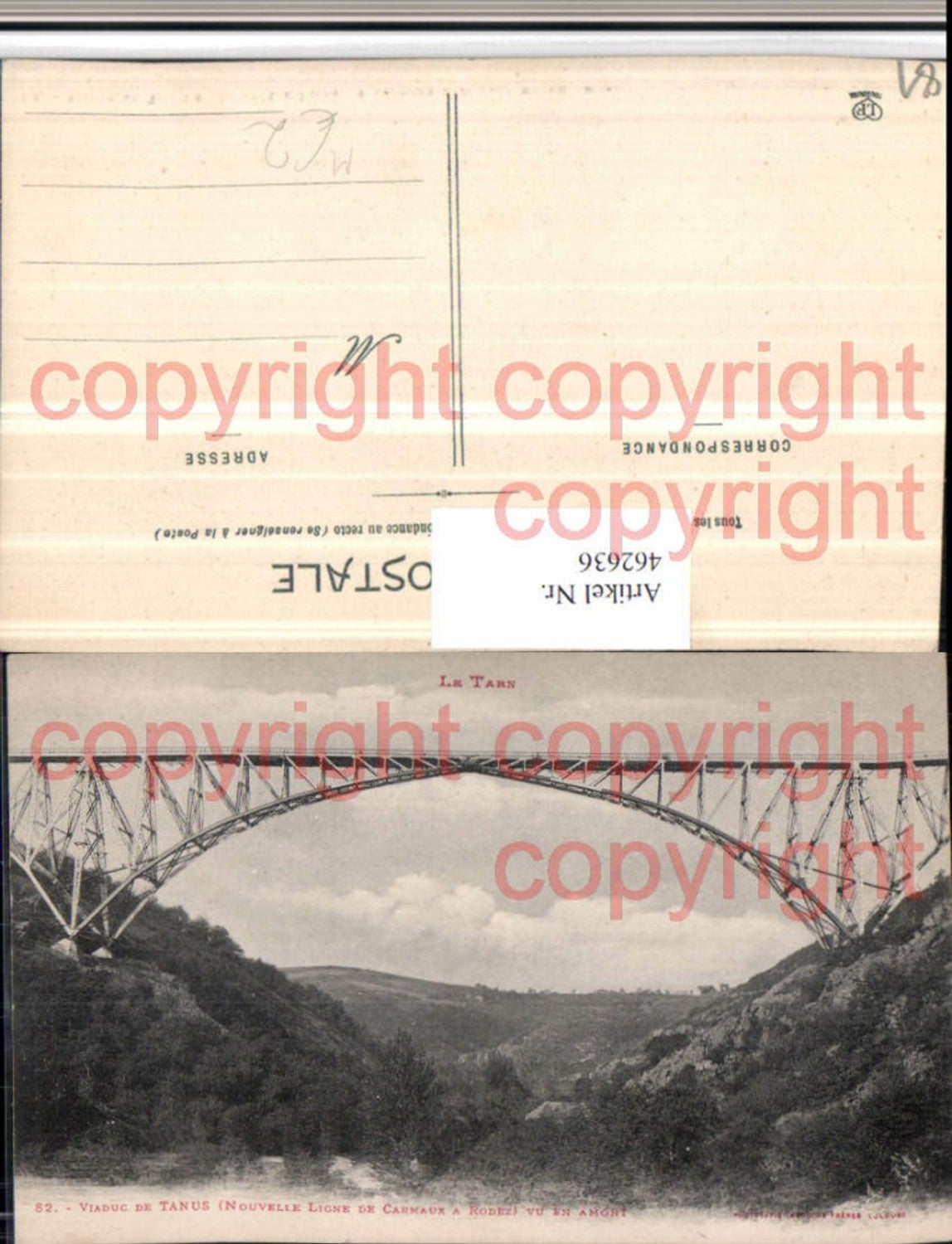 462636,Midi-Pyrenees Tarn Viaduc de Tanus vu en Amont Viadukt Brücke