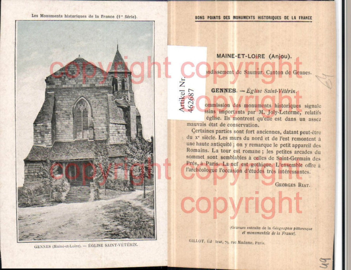462687,Pays de la Loire Maine-et-Loire Gennes Eglise Saint-Veterin Kirche