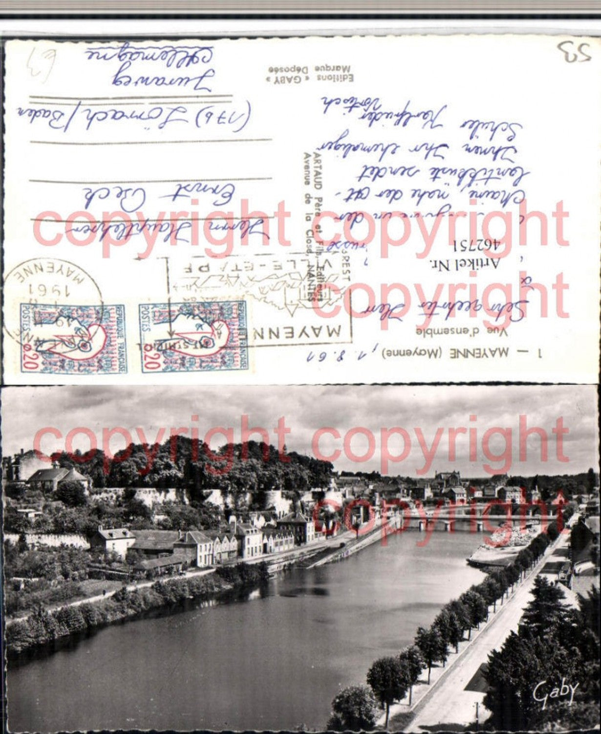 462751,Pays de la Loire Mayenne Vue ensemble Teilansicht Fluss