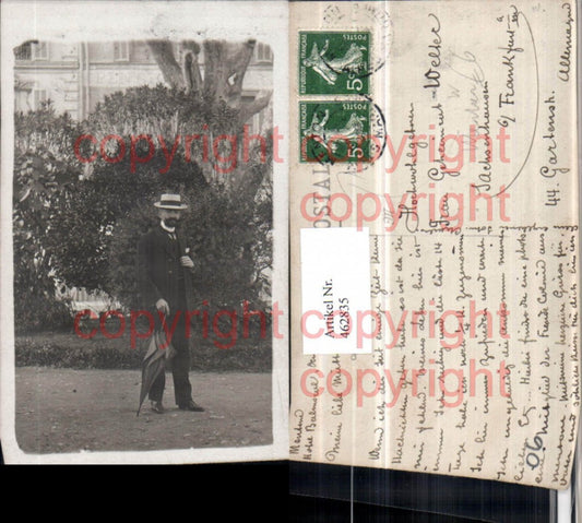 462835,Foto AK Menton Provence-Alpes-Cote-Azur Alpes-Maritimes Mann Hut Schirm