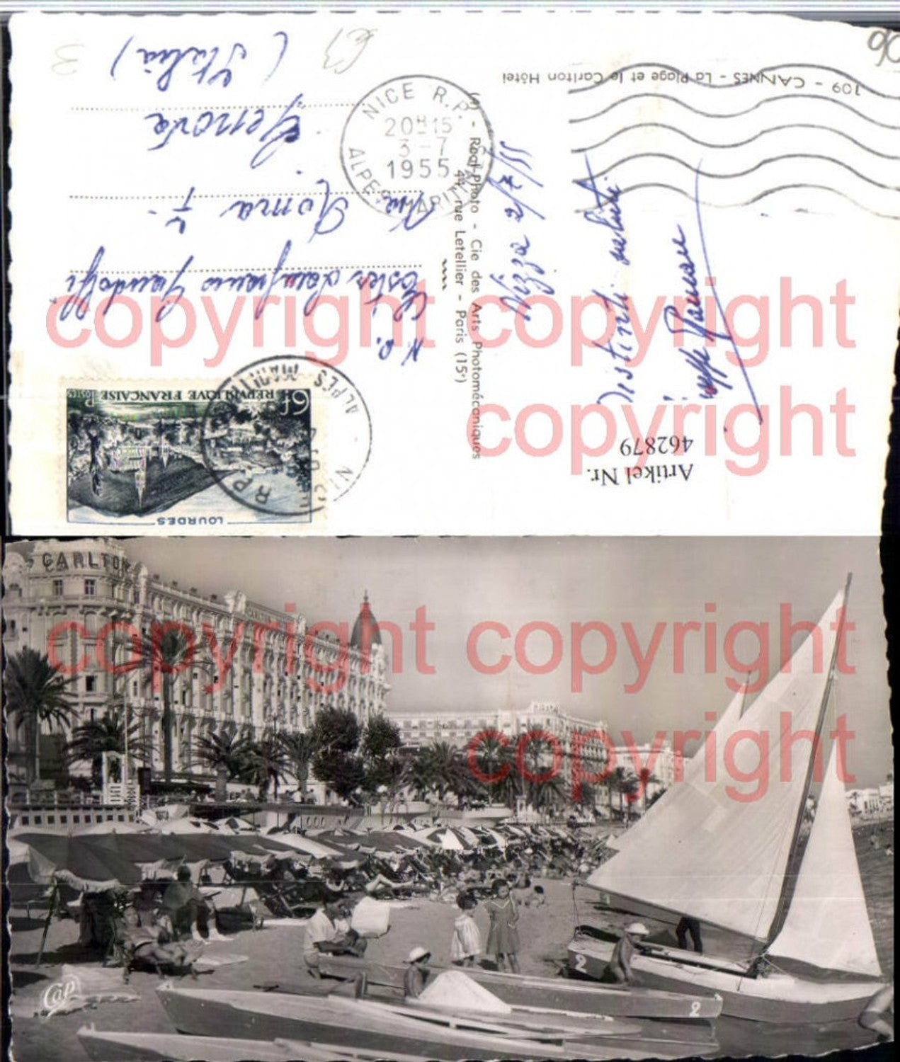 462879,Provence-Alpes-Cote-Azur Alpes-Maritimes Cannes Plage et Carlton Hotel Strandleben