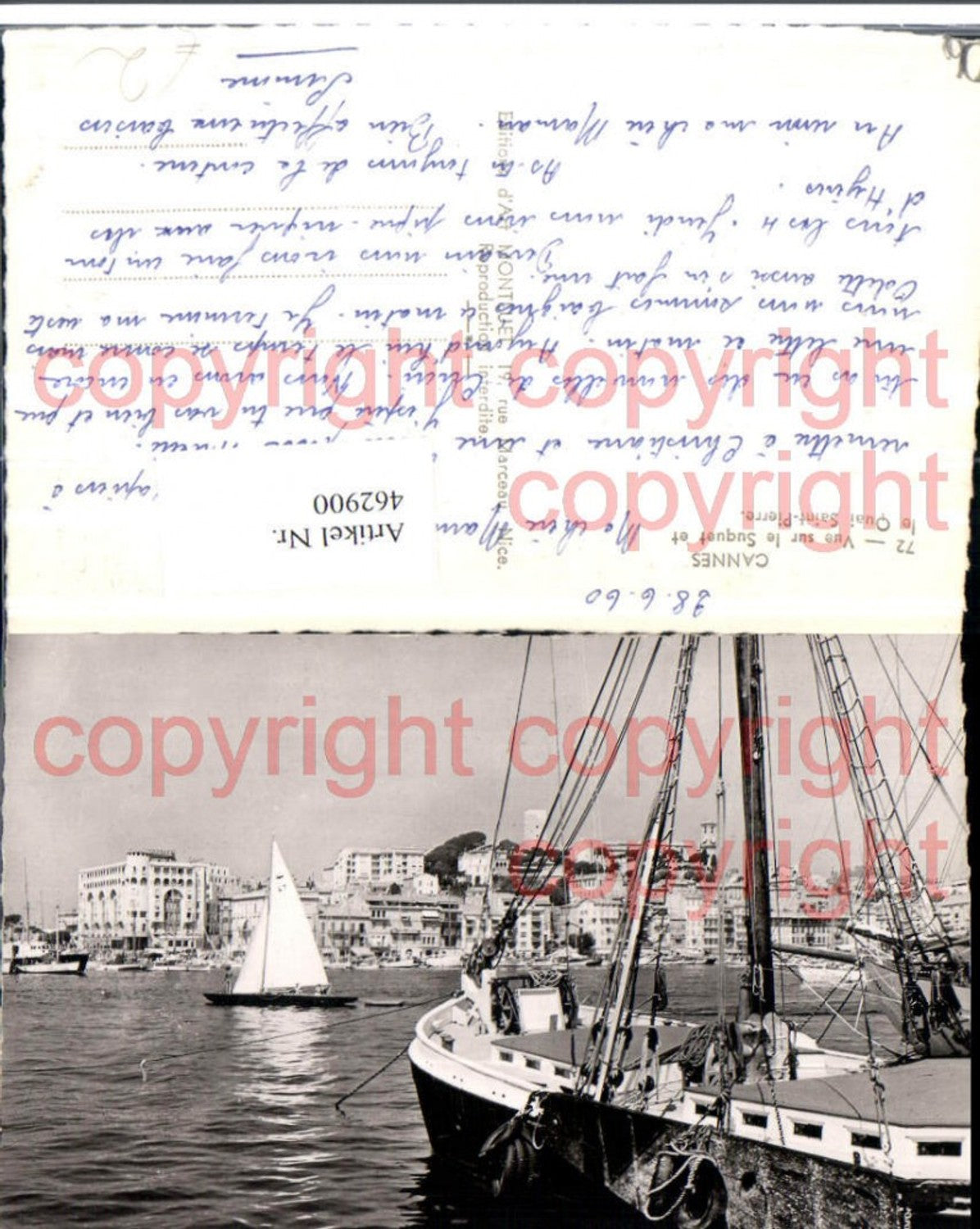 462900,Provence-Alpes-Cote-Azur Alpes-Maritimes Cannes Quai St-Pierre Segelschiff Boote