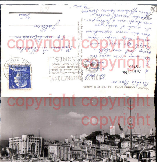 462901,Provence-Alpes-Cote-Azur Alpes-Maritimes Cannes Port et Suquet Teilansicht Hafen