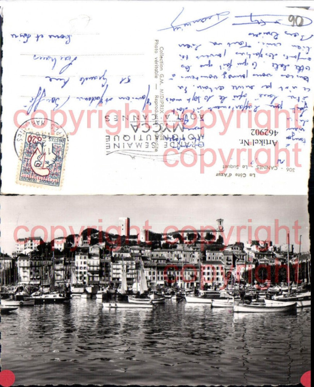 462902,Provence-Alpes-Cote-Azur Alpes-Maritimes Cannes Suquet Teilansicht Boote