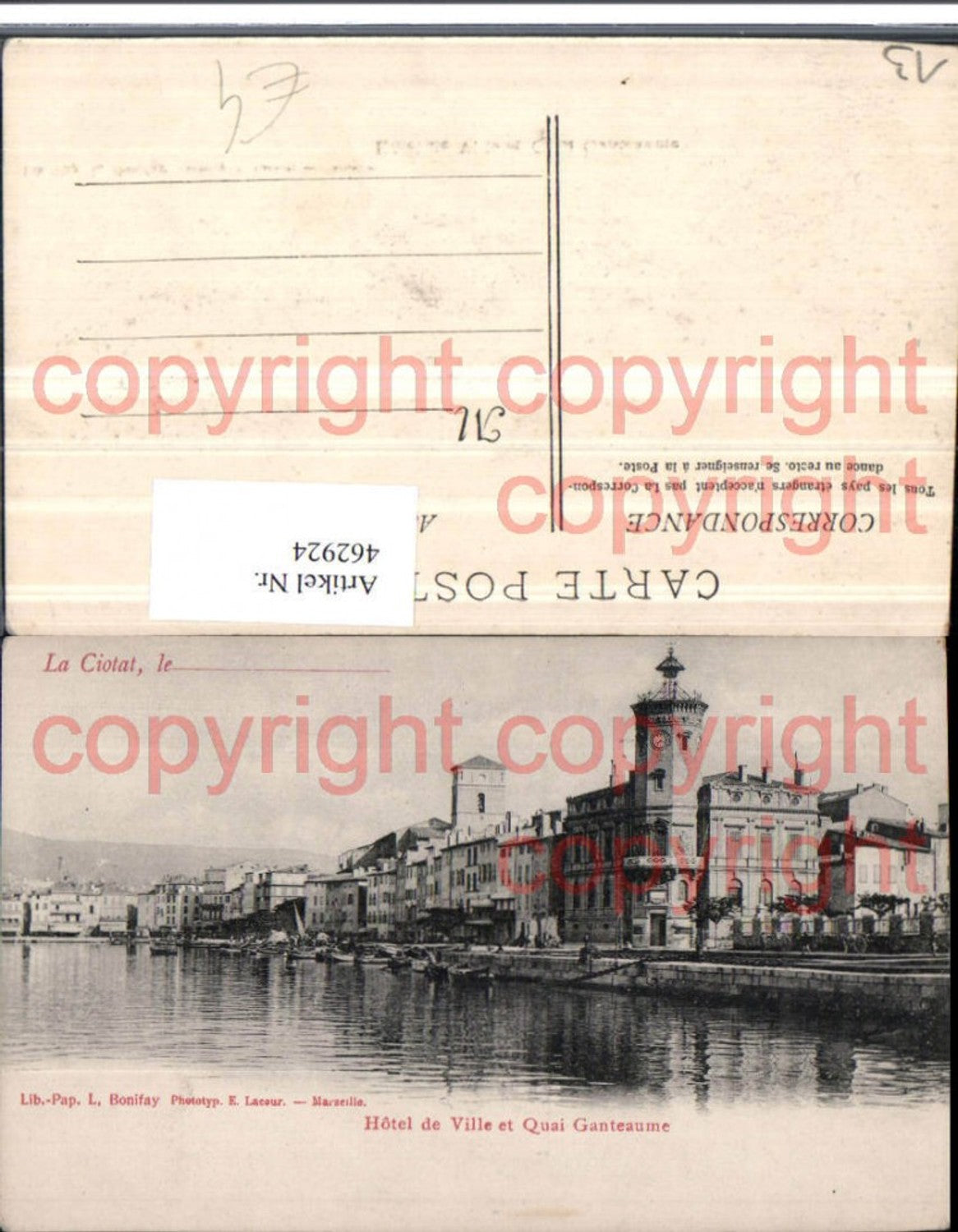 462924,Provence-Alpes-Cote-Azur Bouches-de-Rhone La Ciotat Hotel Ville et Quai Ganteaume