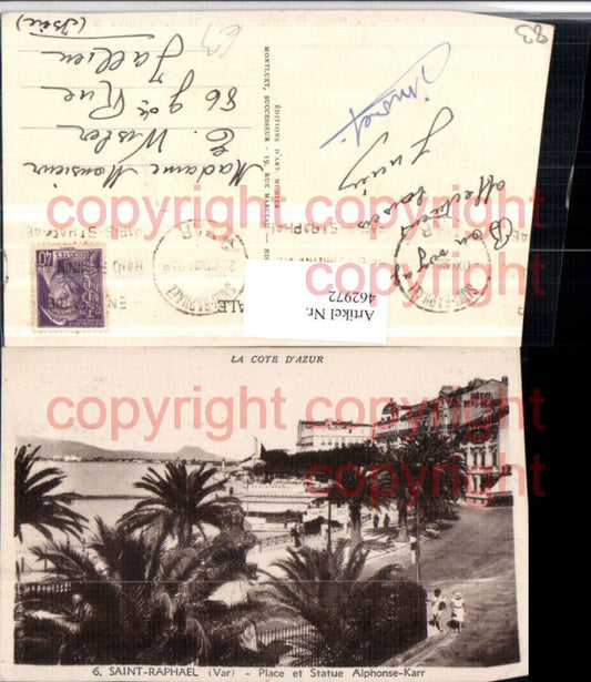 462972,Provence-Alpes-Cote-Azur Var Saint-Raphael Place et Statue Aphonse-Karr