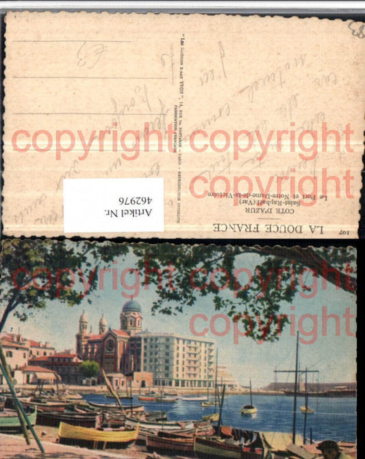 462976,Provence-Alpes-Cote-Azur Var Saint-Raphael Port et Notre-Dame-de-la-Victoire Kirche