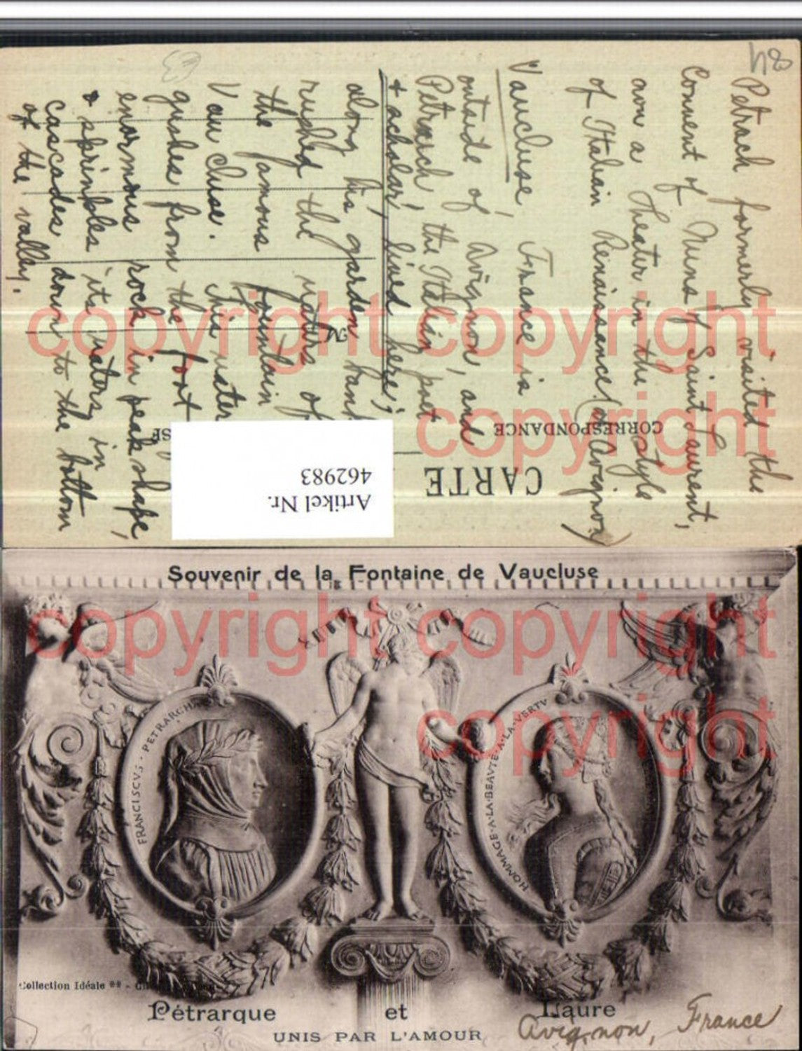462983,Provence-Alpes-Cote-Azur Vaucluse Fontaine de Vaucluse Petrarque et Laure Amour