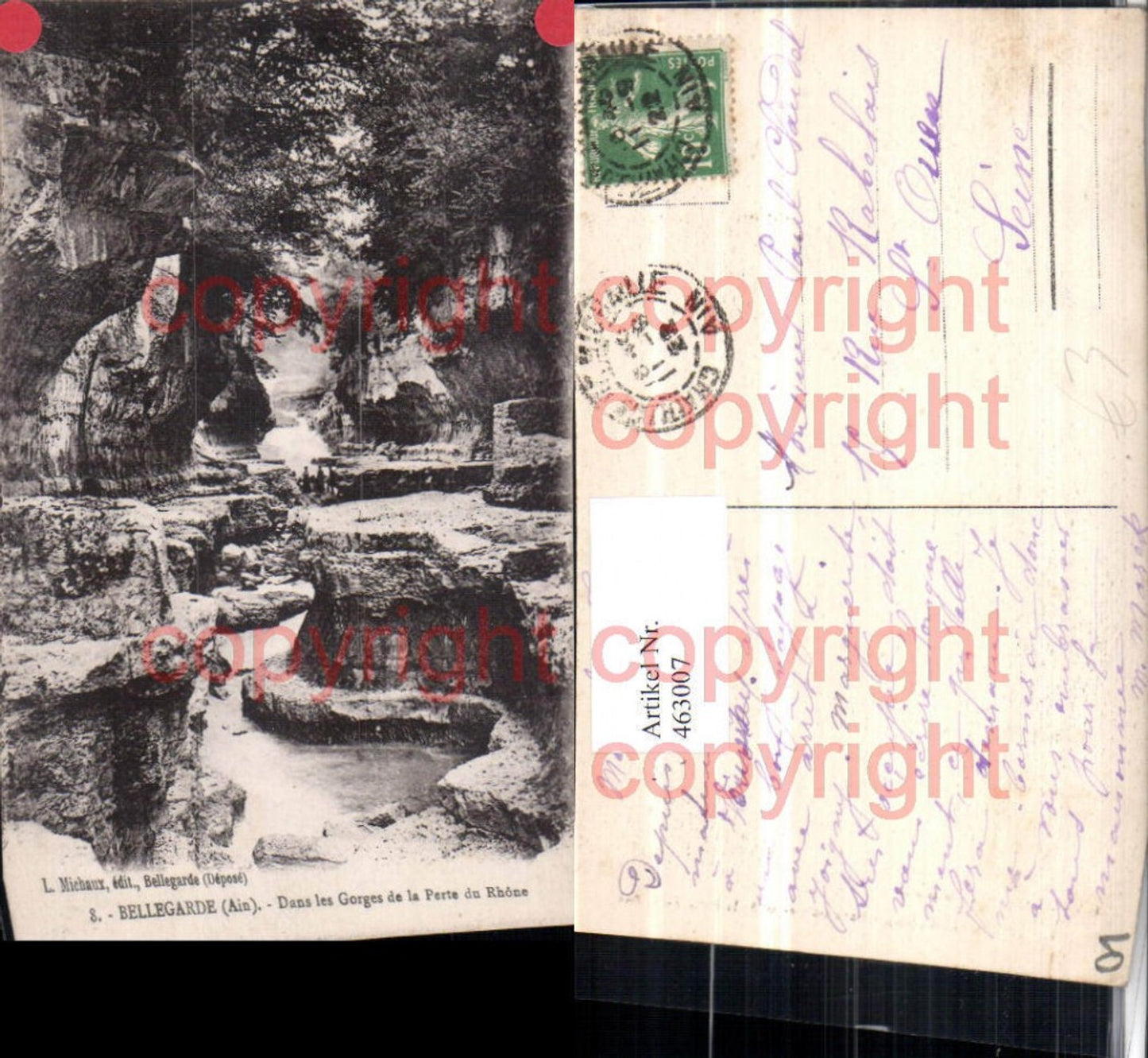 463007,Rhone-Alpes Ain Bellegarde Dans les Gorges de la Perte du Rhone Schlucht