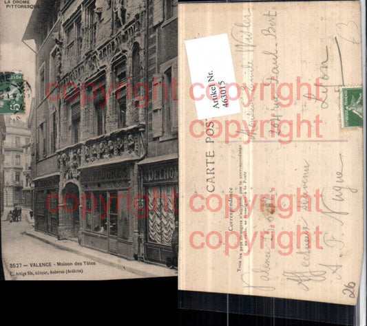 463015,Rhone-Alpes Drome Valence Maison des Tetes Haus Straßenansicht