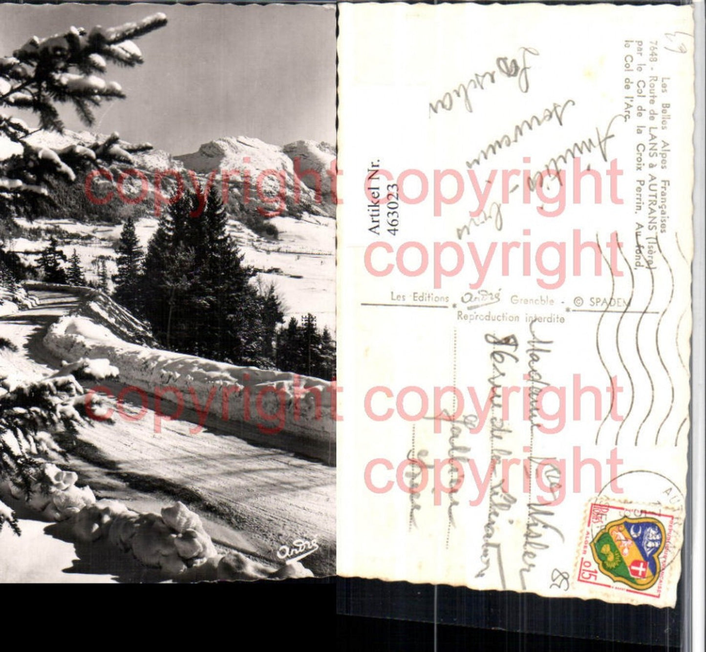 463023,Rhone-Alpes Isere Route Lans a Autrans par le Col de la Croix Perrin Winterbild