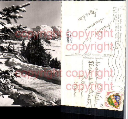 463023,Rhone-Alpes Isere Route Lans a Autrans par le Col de la Croix Perrin Winterbild