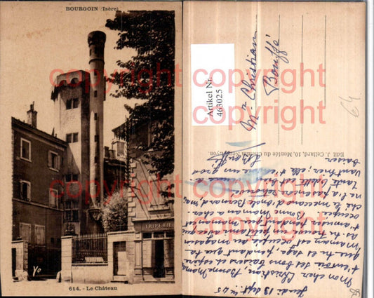 463025,Rhone-Alpes Isere Bourgoin Le Chateau Schloss Turm