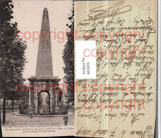 463026,Rhone-Alpes Isere Vienne Pyramide de Aiguille dite Tombeau Pilate