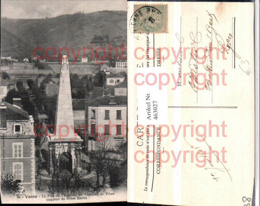 463027,Rhone-Alpes Isere Vienne Plan Aiguille tombeau Pilate Pyramide