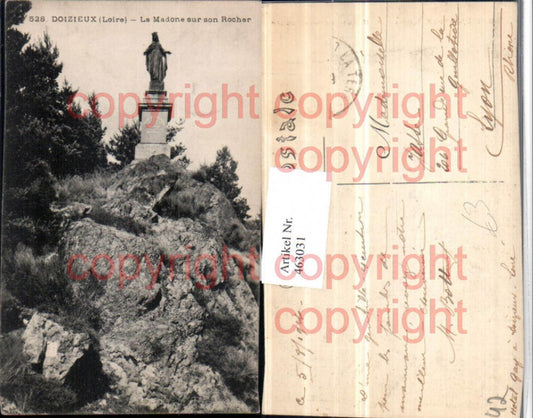 463031,Rhone-Alpes Loire Doizieux Madone sur son Rocher Statue Felsen